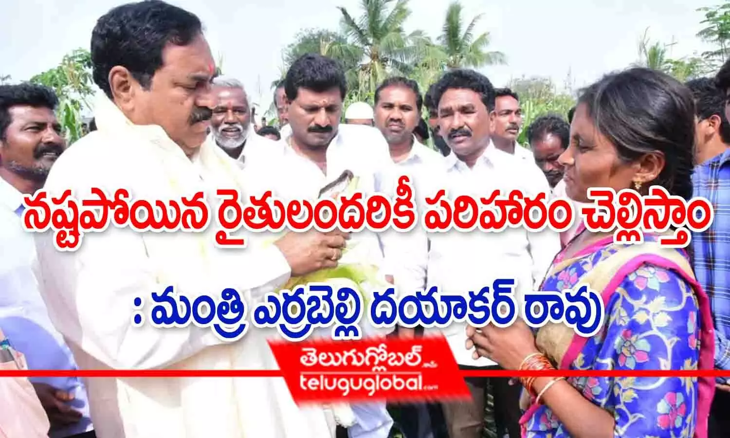 నష్టపోయిన రైతులందరికీ పరిహారం చెల్లిస్తాం : మంత్రి ఎర్రబెల్లి దయాకర్‌రావు