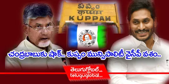 చంద్రబాబుకు షాక్.. కుప్పం మున్సిపాలిటీ వైసీపీ వశం..!