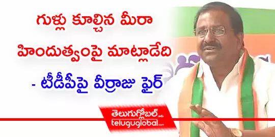 గుళ్లు కూల్చిన మీరా హిందుత్వంపై మాట్లాడేది  టీడీపీపై వీర్రాజు ఫైర్