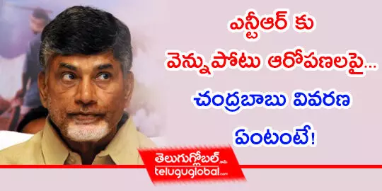 ఎన్టీఆర్ కు వెన్నుపోటు ఆరోపణలపై... చంద్రబాబు వివరణ ఏంటంటే!