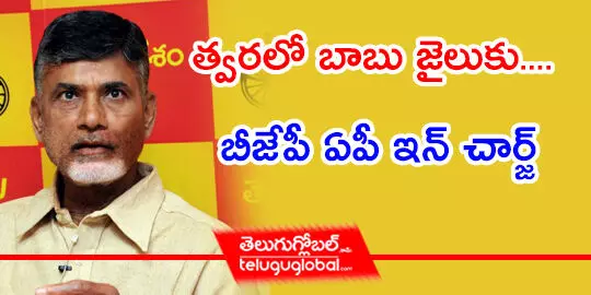 త్వరలో బాబు జైలుకు.... బీజేపీ ఏపీ ఇన్‌ చార్జ్‌