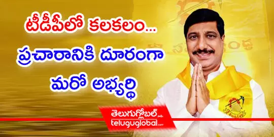 టీడీపీలో కలకలం... ప్రచారానికి దూరంగా మరో అభ్యర్థి