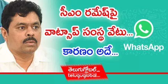 సీఎం ర‌మేష్‌పై వాట్సాప్ సంస్థ వేటు... కార‌ణం అదే...