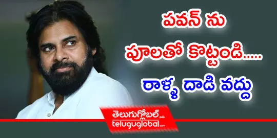 పవన్ ను పూలతో కొట్టండి..... రాళ్ళ దాడి వద్దు