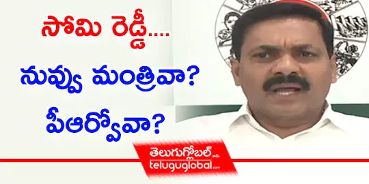 సోమి రెడ్డీ....  నువ్వు మంత్రివా? పీఆర్వోవా?