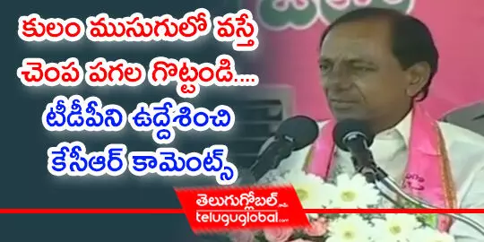 కులం ముసుగులో వస్తే చెంప పగల గొట్టండి.... టీడీపీని ఉద్దేశించి కేసీఆర్‌ కామెంట్స్‌