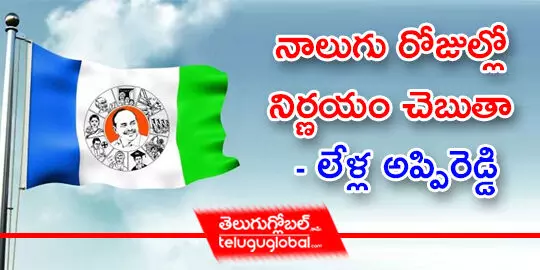 నాలుగు రోజుల్లో నిర్ణయం చెబుతా  లేళ్ల అప్పిరెడ్డి