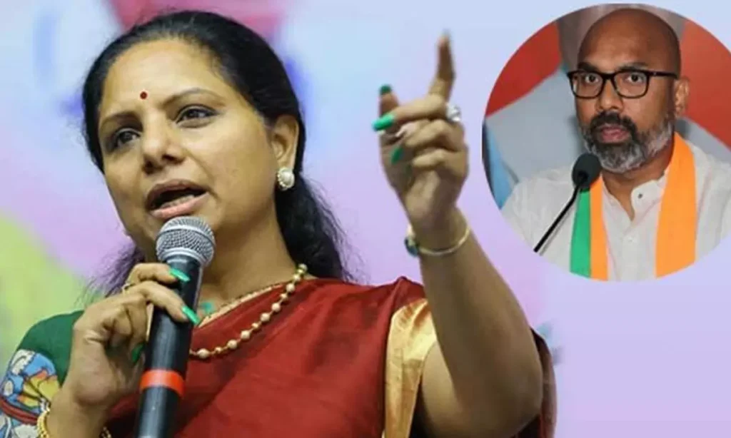 Kavitha warns BJP MP Arvind of attack him with slippers